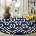thumbnail image 2 of SAFAVIEH Hudson Louise Plush Geometric Shag Area Rug, Navy/Ivory, 3' x 3' Round, 2 of 5