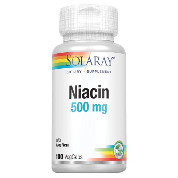 Solaray Niacin 500 mg, Vitamin B3 Skin Health, Cardiovascular