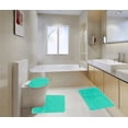 thumbnail image 2 of 3 Piece #6 mint solid bathroom rug set 1 bat mat 19" x 30", 1 contour mat 19"X 19", 1 lid cover 19"X 19" anti slip with rubber backing chenille super soft touch, 2 of 6