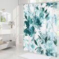 thumbnail image 2 of Cortina de ducha Litabel verde azulado con estampado floral, 180 x 180 cm, 2 of 6