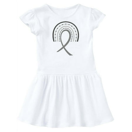 

Inktastic Parkinson s Awareness Gray Ribbon Rainbow Gift Toddler Girl Dress