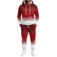 thumbnail image 5 of Mens Brushed 2‑Piece Christmas Tracksuit Hooded Pullover Top and Jogger Pants Winter Casual Athletic Outfit Red 3XL, 5 of 7