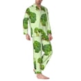 thumbnail image 2 of Picia Broccoli 3 Pattern Men’s Long-Sleeve Sleepwear Set - Soft 2-Piece Loungewear with Pockets, Comfy PJs for Relaxing Nights-X-Large, 2 of 7