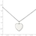 thumbnail image 2 of 18in Rhodium-plated Kelly Waters Engrvble Heart Disc Necklace; 18 inch; for Adults and Teens; for Women and Men, 2 of 2