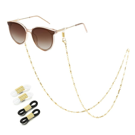 Sam & Lori Gold Eyeglass Chain for Women Glasses Necklace Strap Holder Reading Cord Eyewear Around Neck Silver Sunglasses Beaded Kawaii Eyewear