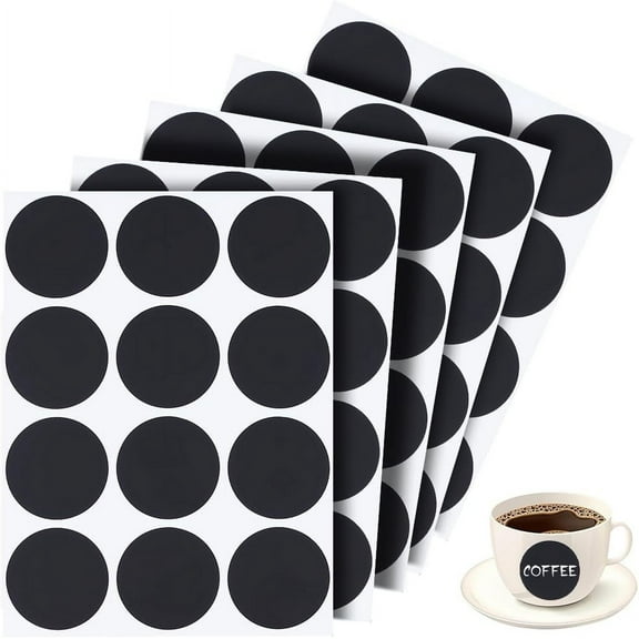 360Pcs Chalkboard Labels Round Blackboard Labels Stickers PVC Waterproof Reusable Erasable Blank Stickers Peel and Stick