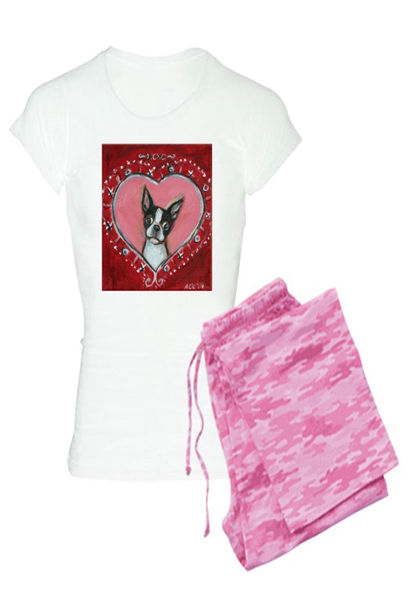 - Boston Terrier Valentine Xoxo Pajamas - Women's Light Pajamas