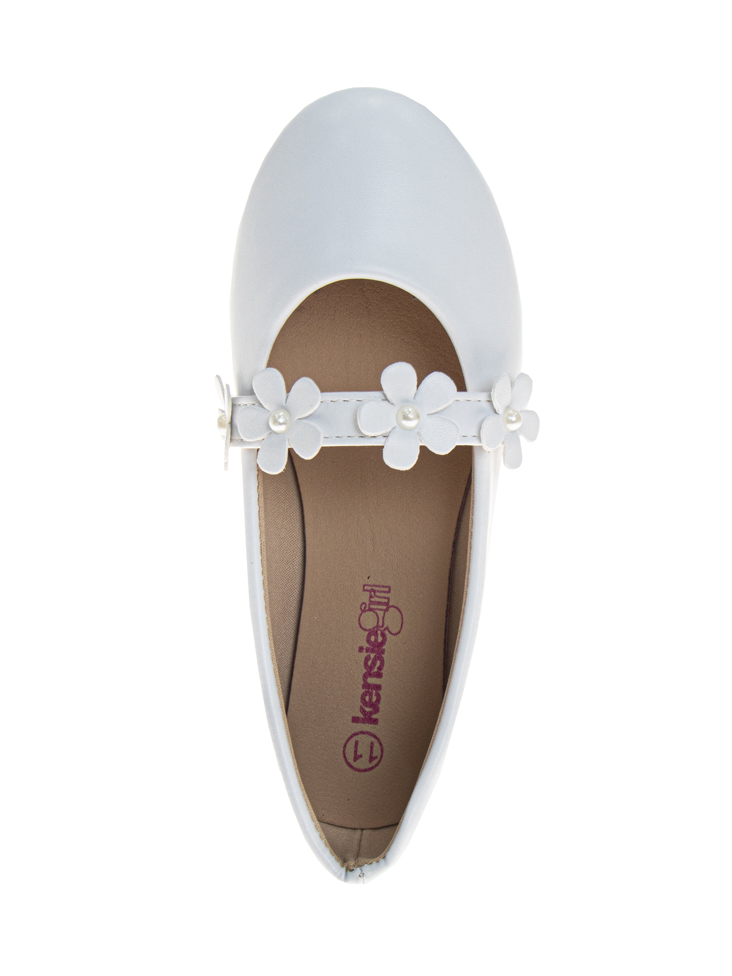 Kensie Girl Little and Big Girls Floral Strap Ballet Flat