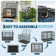 thumbnail image 5 of Heavy Duty Stainless Steel Dog Crate for Large Dogs - Indestructible & Escape-Proof Kennel with Locking Wheels - Collapsible, Chew-Resistant Indoor/Outdoor Cage with Easy-Clean Removable Tray XXL, 5 of 8
