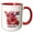 Red/White, variant on 3drose, Map and Flag of Missouri with State Nickname. All Counties Labeled, 11oz Two-tone Red Mug