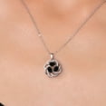 thumbnail image 3 of Gem Stone King 925 Sterling Silver Black Onyx 3 Stone Spiral Pendant Necklace for Women (1.57 Cttw, Gemstone Birthstone, with 18 inch Silver Chain), 3 of 6