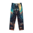 thumbnail image 6 of Goofa Starry Sky Moon Wolf Leader Pattern Printed Soft Pajama Pants for Men, Wide Leg Comfy Casual Lounge Yoga Pants-Small, 6 of 9