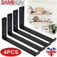 thumbnail image 1 of 2/4PCS Metal Rustic Scaffold Board Shelf Brackets Heavy Duty Handmade Industrial, 1 of 5