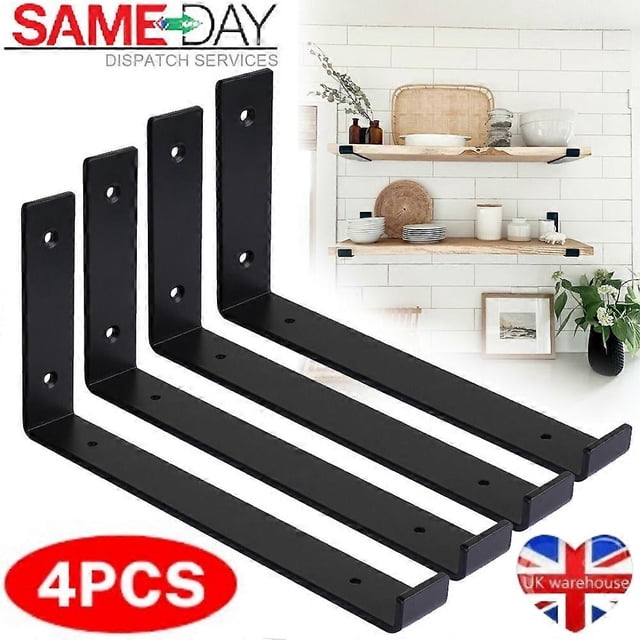 2/4PCS Metal Rustic Scaffold Board Shelf Brackets Heavy Duty Handmade Industrial