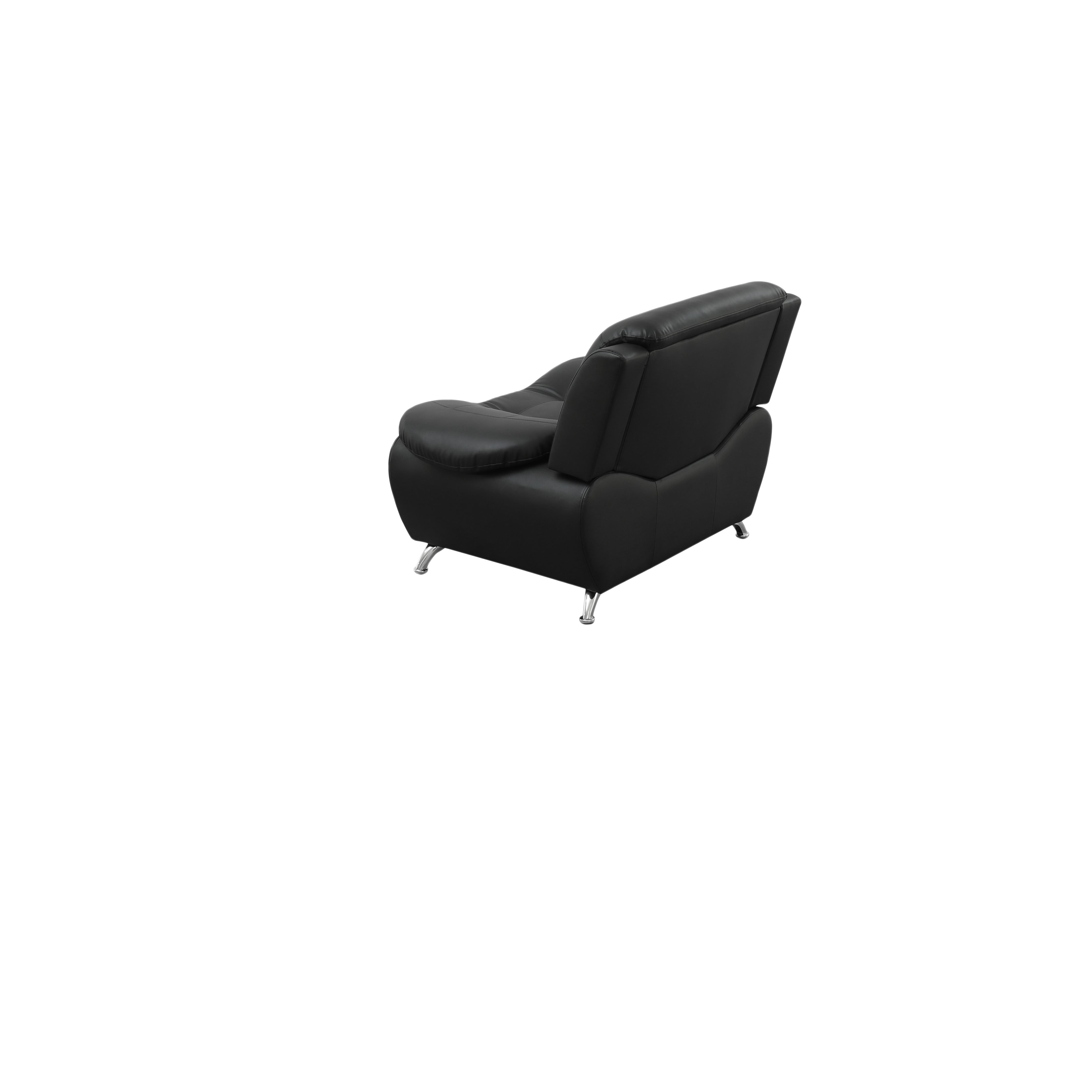 MAYEERTY Breathable Faux Leather Recliner Chair, Anti-Insect Solid Wood Frame Accent Chair for Living Room, Black