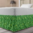 thumbnail image 1 of Vine Bed Skirt, Floral Swirling Lines with Little Yellow Abstract Blossoms, Elastic Bedskirt Dust Ruffle Wrap Around for Bedding Decor, 4 Sizes, Shamrock Green Green, by Ambesonne, 1 of 2