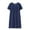 Navy, variant on Middle aged and elderly women's cotton silk short sleeved nightgown, women's new sleepwear, summer thin style, mom's loose artificial cotton dress