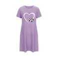 thumbnail image 4 of Soft Pajamas Women Night Gowns for Sleeping Ladies Sleepwear Women's Oversized Short Nightgown Fashion Chest Print Short Sleeve Nightdress, 4 of 5