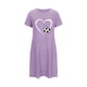 thumbnail image 4 of Camisón corto de talla grande para mujer, camisón de manga corta con estampado de pecho a la moda, camisón para mujer, 4 of 5