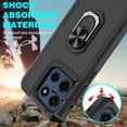 thumbnail image 3 of Rosebono Compatible With Motorola Moto G Stylus 2025 / Moto G Stylus 2026 Case, Hybrid Case With Adjustable Integrated Ring Kickstand (Black), 3 of 5