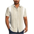 thumbnail image 2 of Mgmyaa Men's Summer Short Sleeve Button Down Shirts Casual Collared Printed T Shirts, 2 of 6