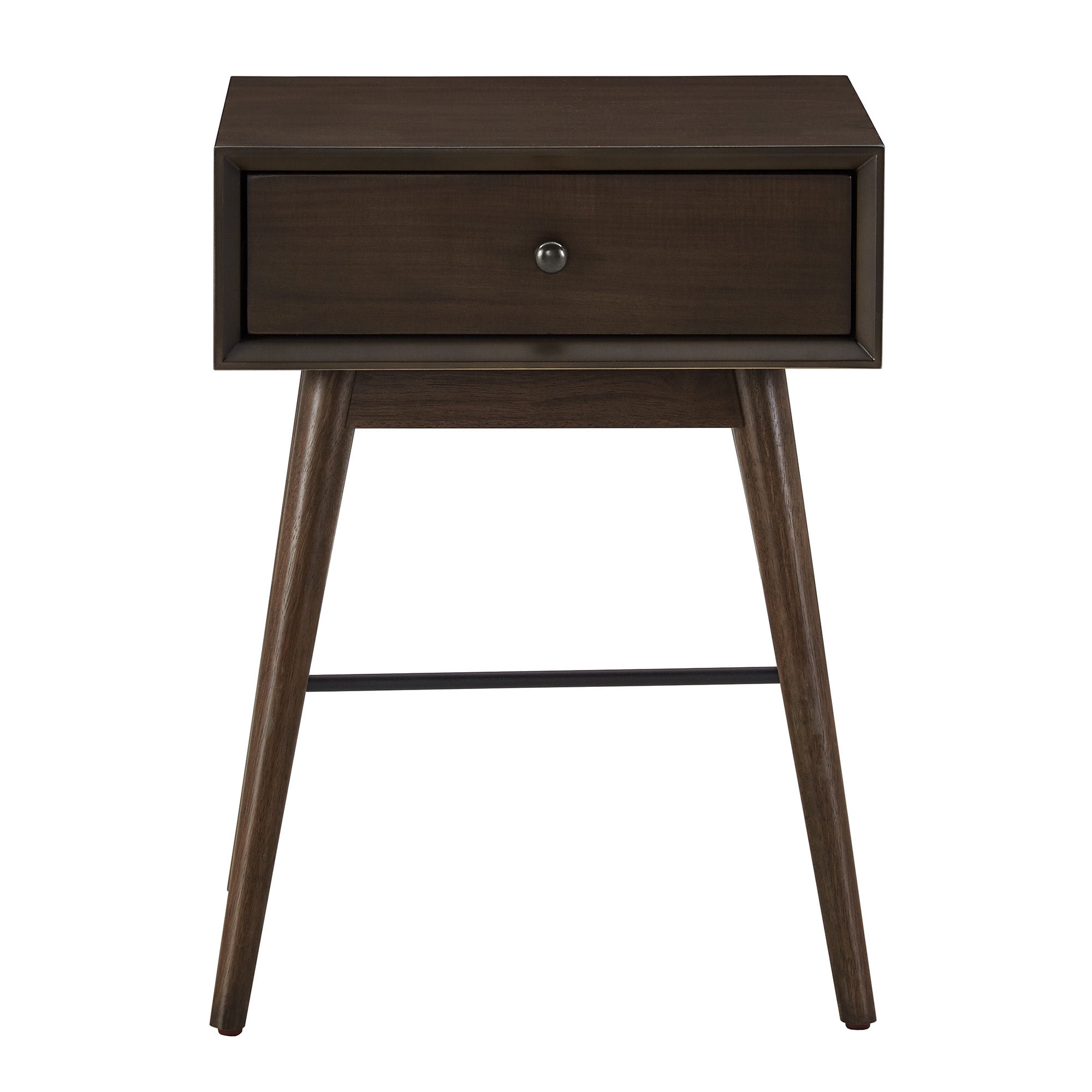 Weston Home Alcott Wood 1-Drawer End Table, Dark Walnut Finish