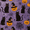 Purple Halloween Black Cat, variant on Yayeee Garden Flag 12" x 18" Double Sided Outdoor Yard Lawn Holiday Decorations, Green Retro Autumn Leaves