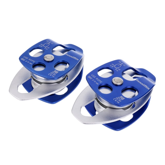 Polea doble de 2 piezas 32KN para arbolista de escalada de árbol Sunnimix Azul