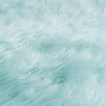 thumbnail image 2 of Super Area Rugs Round 3 Foot Plush Soft Faux Sheepskin Fur Shag Rug, Teal, 2 of 6