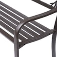 thumbnail image 6 of Outsunny 50" Vintage Animal Pattern Garden Cast Iron Patio Bench, Outdoor Furniture Loveseat Chair with Backrest and Armrest for Yard, Lawn, Brown, 6 of 9
