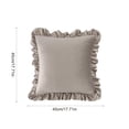 thumbnail image 3 of Yatlte Velvet Ruffle Throw Pillow Covers Couch, Decorative Pillowcases with Ruffles 18x18 Inch Solid Color Shabby Chic Farmhouse Cushion Cover for Living Room Sofa Bed, 3 of 6