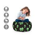 thumbnail image 2 of Alien Storage Toy Bag Chair, Supernatural Martiansal Beings from Other Planets Head of an Alien, Stuffed Animal Organizer Washable Bag, Small Size, Fern Green Black, by Ambesonne, 2 of 3