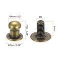 thumbnail image 2 of Unique Bargains 5mm Ball Head Stud Rivets Screw Back, 50Pack Round Head Button Nipple Rivet, Bronze Tone, 2 of 7
