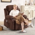 thumbnail image 3 of UHOMEPRO Power Lift Recliner Chair for Elderly, Electric Lift Chair with Heat & Gentle Massage, Compact Size for Seniors, USB Port, 2 Cup Holders, Living Room Recliner, Brown, 3 of 13