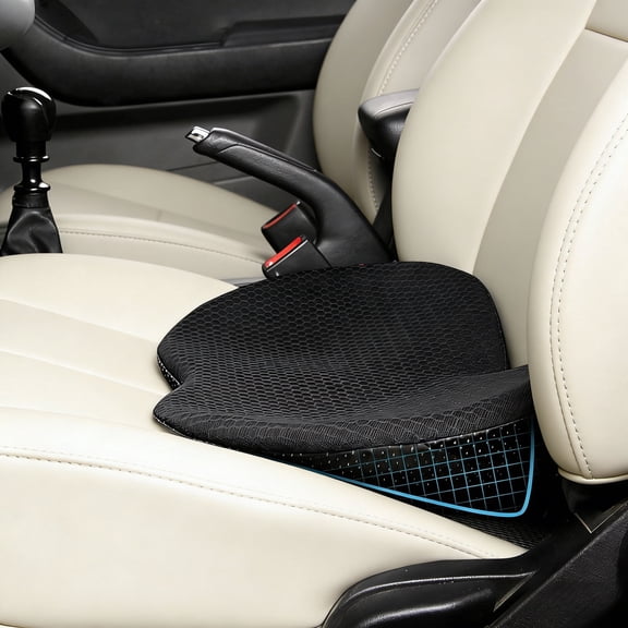 Car Seat Cushion Ergonomic Memory Foam Black 44x22.5cm Comfort Pad for Auto Office Chair