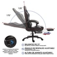 thumbnail image 3 of Silla Gamer Pro Dowinx | Ergonómica, Reclinable 180°, Masaje Lumbar USB, Reposapiés Retráctil, Ajustable | Cuero Sintético Premium, 3 of 10
