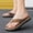 light brown, variant on Parallel Braided Strap Flip Flops Leather Label Decor Rugged Anti-Slip Outsole Outdoor Driving Footwear