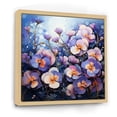 thumbnail image 2 of Designart "Purple Pansies landscape Pointillism Dot II" Floral Floater Framed Canvas Wall Art, 2 of 7