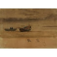 thumbnail image 2 of Winslow Homer 14x11 Black Ornate Wood Framed Double Matted Museum Art Print Titled: Stern View of Two Rowboats, England (1881-1882), 2 of 5