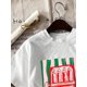 thumbnail image 2 of 100% Cotton Women's Casual T-Shirt with Sardine Print - Short Sleeve, Machine Washable, White Stripes and Sandwich Design, Perfect for Spring/Summer, 2 of 6