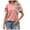 Pink, variant on IROINNID Plus Size Tops For Women Leisure Solid Color Round Neck Comfortable Loose Short Sleeve Blouse Spring