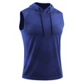 thumbnail image 5 of Big & Tall Men's Sleeveless Hooded Muscle Shirts Mesh Breathable Moisture Wicking Bodybuilding Tank Tops Quick Dry Athletic Training Fitness Activewear Drawstring Tees, 5 of 5