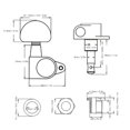 thumbnail image 3 of Guitar Locking Tuners Head Knobs Tuning Pegs 3 Left 3 Right Musical Instrument AccessoriesBronze, 3 of 4