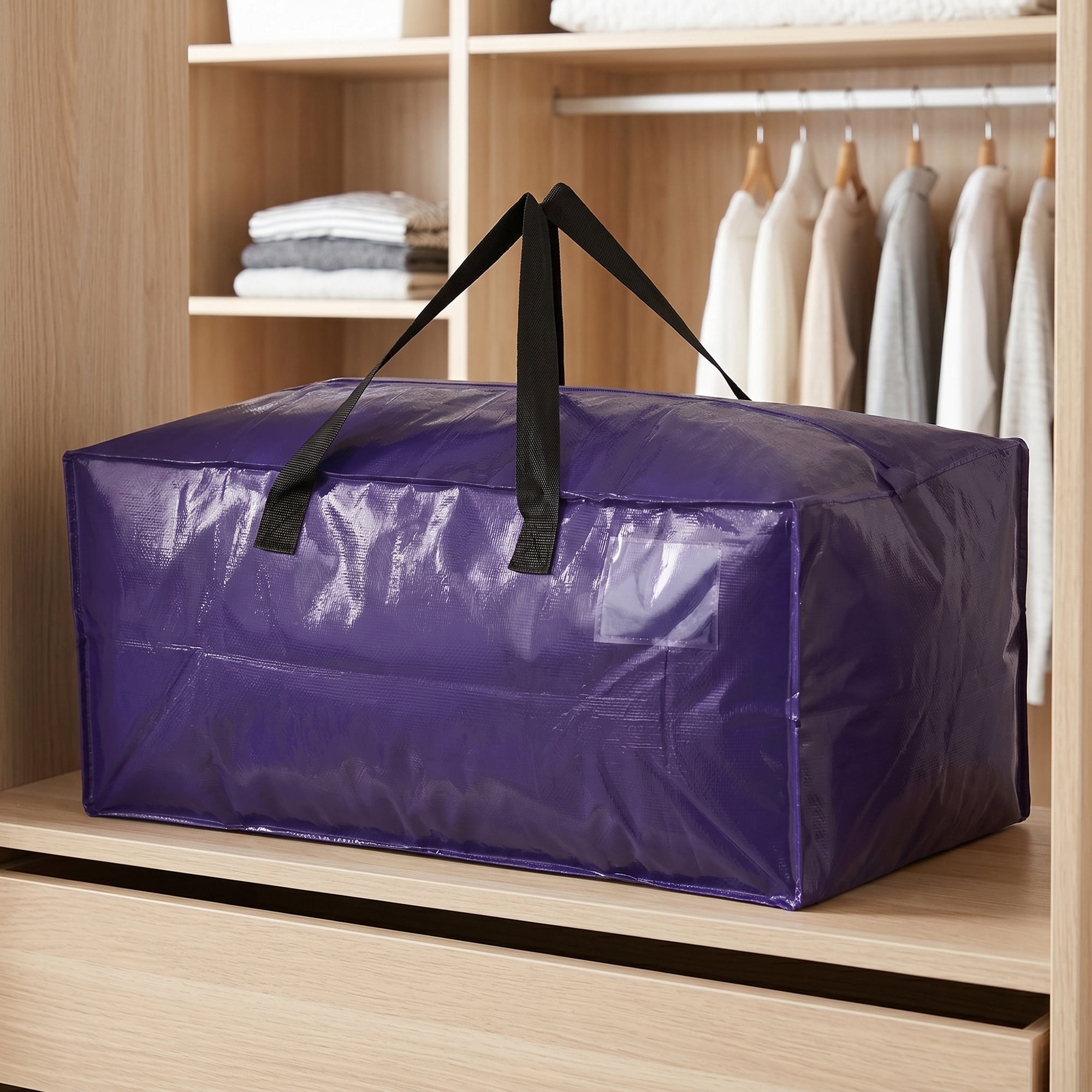 Unique Bargains Spacious PP Packing Bag with Zipper Closure Dark Blue 29.1"x13.0"x14.6"