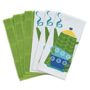Solid and Print Dual Woven Kitchen Towel, 6 Pack, Tea