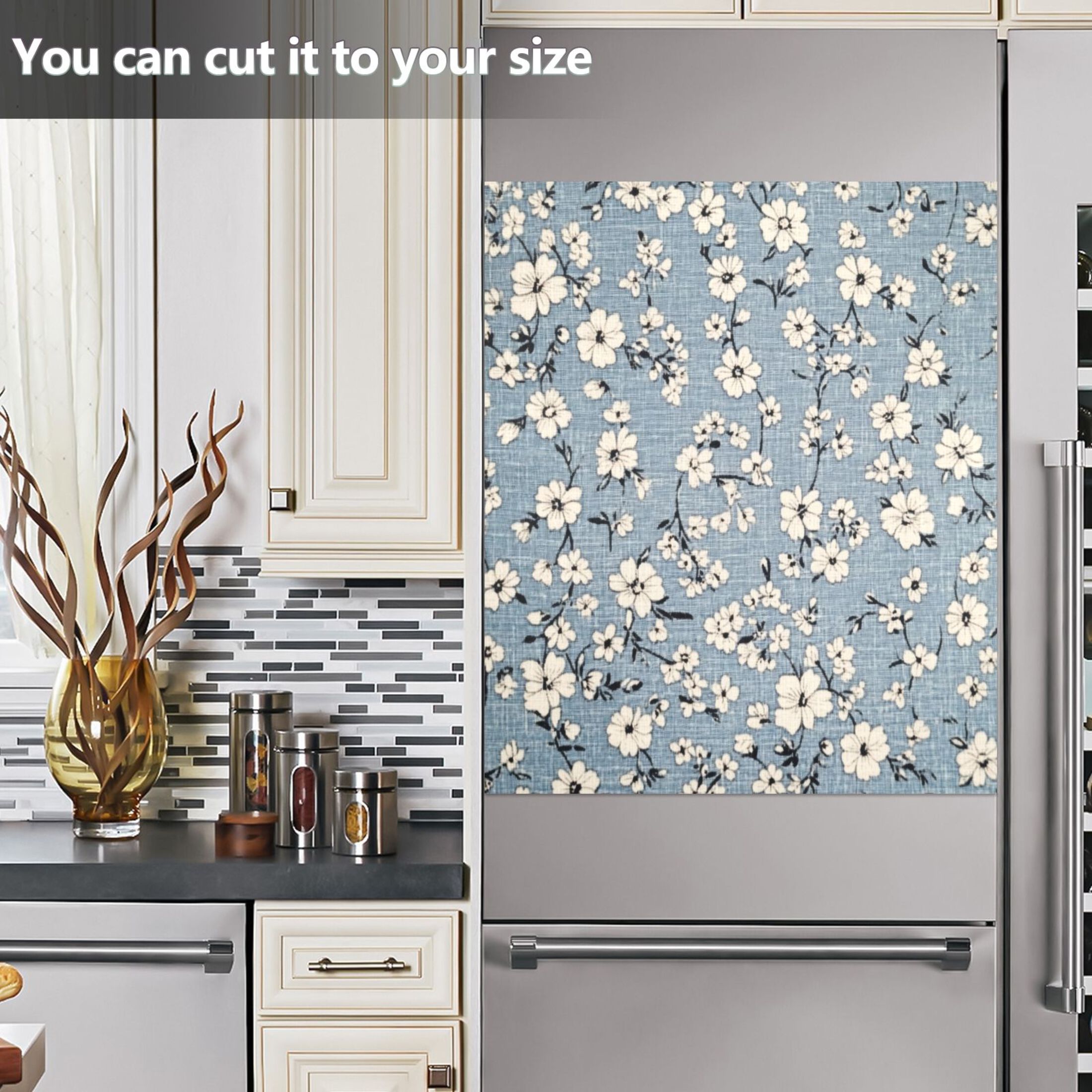 Dishwasher Magnetic Sticker 23x26 Inch Refrigerator Magnetic Sticker Washing Machine Magnetic Sticker Kitchen Panel Magnetic Sticker Home Decor Pretty Cloth Flowers