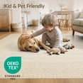 thumbnail image 4 of ODIKA 9'x12' Washable Area Rug Sisal Look Basket Tonal Border Inspired Subtle Stripe Slim Tight for Great Room, Indoor Concept, Large Living Low Pile, Flatwoven, 4 of 7