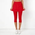 thumbnail image 2 of Likimi Women Athletic Tennis Skirt With Built In Shorts Solid Color Stretch High Waist Comfortable Trousers Red Size 2Xl, 2 of 7