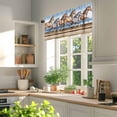 thumbnail image 5 of Western Horse Valances for Windows Vintage Watercolor Brown Grey Running Horses Valance Curtains Rod Pocket Bathroom Small Window Treatments for Kitchen Living Room Bedroom, 54"x18", 5 of 7