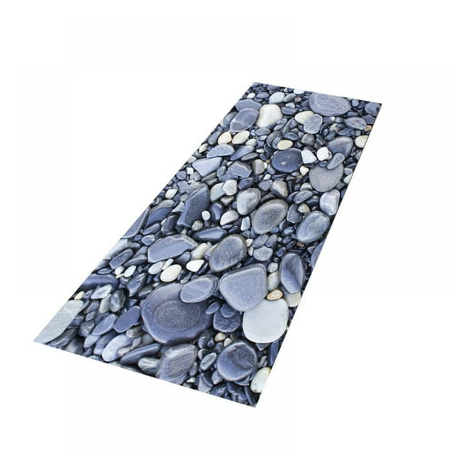 Pebbles Bath Rug Runner Soft & Absorbent Bathroom Rugs Non Slip Large Bath Rug Runner for Kitchen Bathroom Floors 19.7X63in